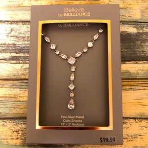 Believe by Brilliance rhinestone prom holiday formal necklace